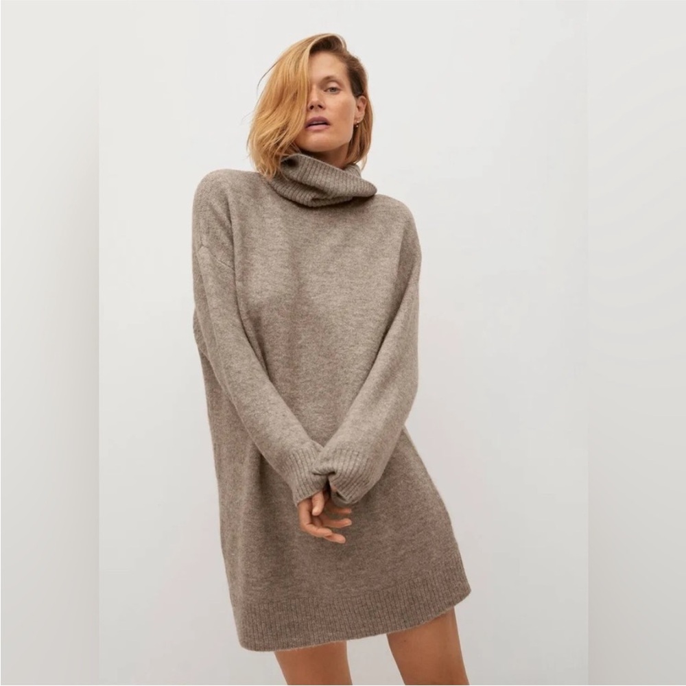 Mango Cowl Neck Sweater Dress